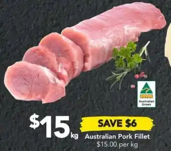 Drakes Australian Pork Fillet Per Kg offer