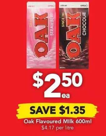 Drakes Oak Flavoured Milk 600ml offer