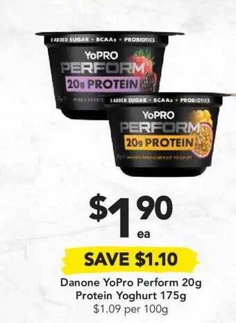Drakes Danone YoPro Perform 20g Protein Yoghurt 175g offer