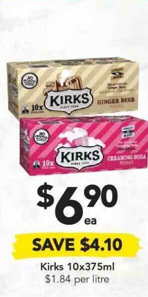 Drakes Kirks 10x375ml offer