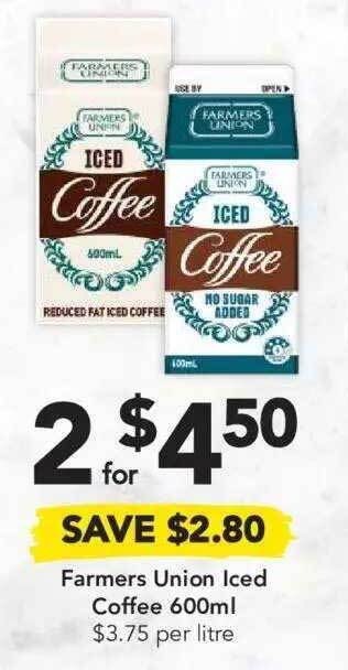 Drakes Farmers Union Iced Coffee 600ml offer