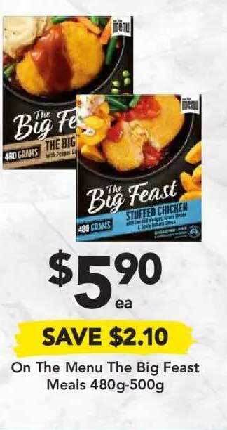 Drakes On The Menu The Big Feast Meals 480g-500g offer