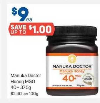 Foodland Manuka Doctor Honey MGO 40+ 375g offer