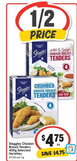 IGA Steggles Chicken Breast Tenders 400g offer