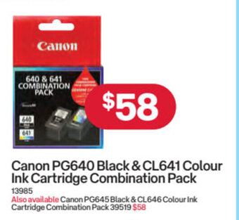 Canon PG640 black & CL641 colour ink cartridge combination pack