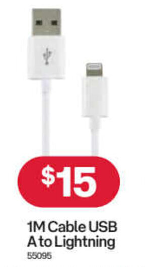 1M cable USB A to lightning
