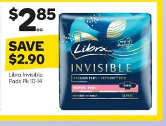 Woolworths Libra Invisible Pads offer