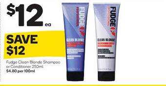 Woolworths Fudge Clean Blonde Shampoo Or Conditioner offer