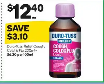Woolworths Duro-tuss Relief Cough, Cold & Flu offer