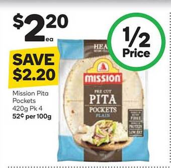 Woolworths Mission Pita Pockets offer