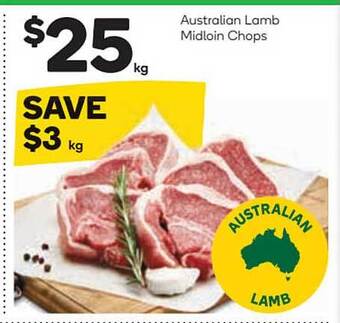 Woolworths Australian Lamb Midloin Chops offer