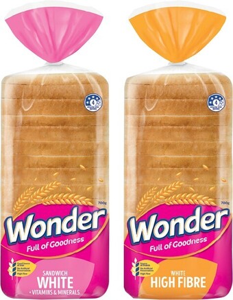 Wonder White Bread 680-700g Selected Varieties