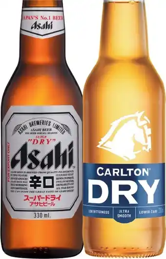 Asahi Super Dry or Carlton Dry 24 Pack