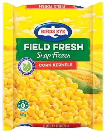 Birds Eye Field Fresh Frozen Corn Kernels, Garden Peas or Sliced Green Beans 500g