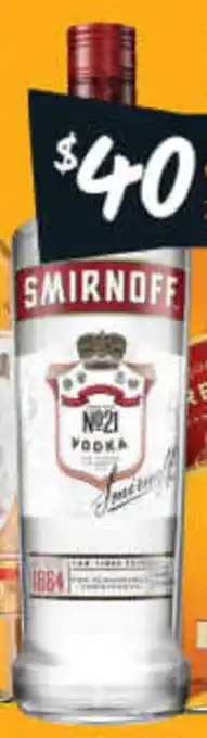 Smirnoff Vodka Red 700mL