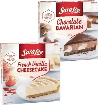Sara Lee Bavarian or Cheesecake 360-410g Selected Varieties