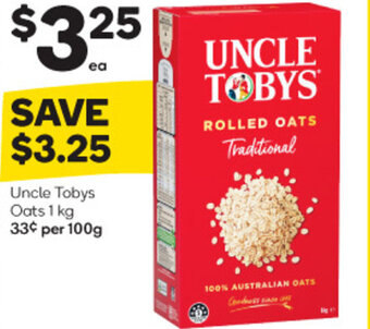 Woolworths Uncle Tobys Oats 1 kg offer