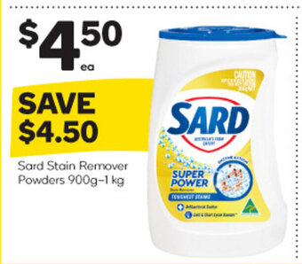 Woolworths Sard Stain Remover Powders 900g-1 kg offer