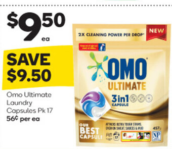 Woolworths Omo Ultimate Laundry Capsules Pk 17 offer