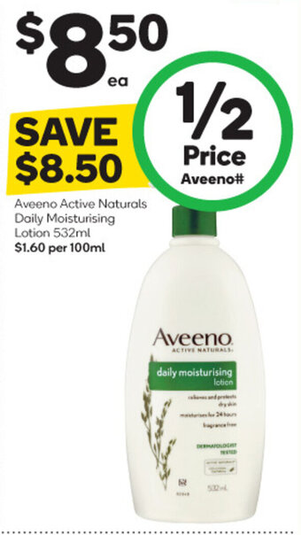 Woolworths Aveeno Active Naturals Daily Moisturising Lotion 532ml offer