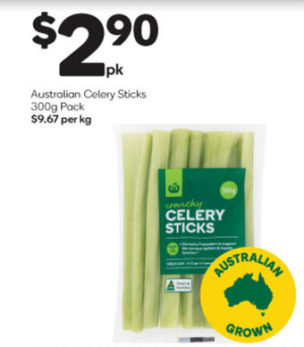Woolworths Australian Celery Sticks 300g Pack offer