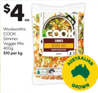 Woolworths COOK Simmer Veggie Mix 400g offer