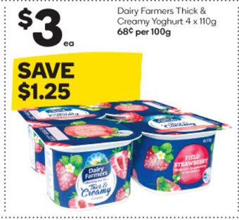 Woolworths Dairy Farmers Thick & Creamy Yoghurt 4 x 110g offer