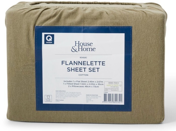 House \u0026 Home Flannelette Sheet Set 