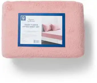 BIG W House & Home Teddy Fleece Fitted Sheet Set in Pink offer