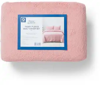 BIG W House & Home Teddy Fleece Quilt Cover Set in Pink offer