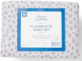 BIG W House & Home Flannelette Sheet Set - Animal offer