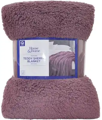 BIG W House & Home Teddy Sherpa Blanket - Plum Wine offer
