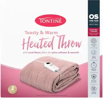 BIG W Tontine Heated Throw - Rose Tan offer