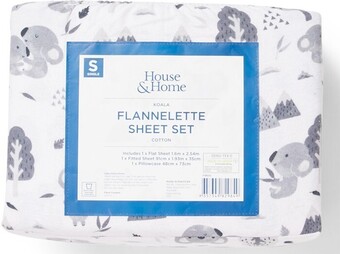 BIG W House & Home Flannelette Sheet Set - Koala offer