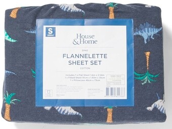 BIG W House & Home Flannelette Sheet Set - Dino offer