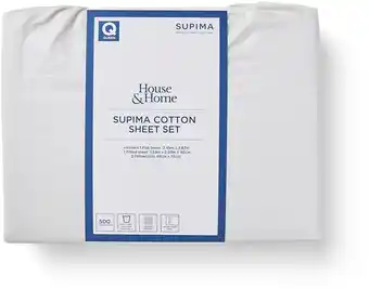 BIG W House & Home Supima Cotton Sheet Set - White Sands offer