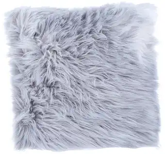 BIG W House & Home Faux Fur Flannel Back Cushion 45cm - Grey offer