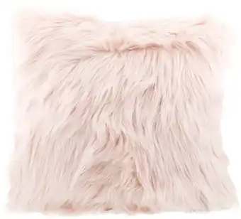 BIG W House & Home Faux Fur Flannel Back Cushion 45cm - Blush offer