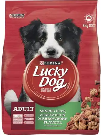 BIG W Lucky Dog Minced Beef, Vegetables & Marrowbone Dry Dog Food 8kg offer