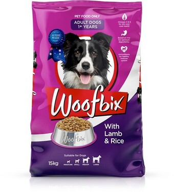 BIG W Woofbix Lamb & Rice Dry Dog Food 15kg offer