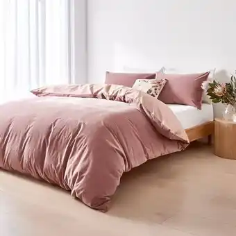 Kmart Harper Quilt Cover Set - Double Bed, Pink offer