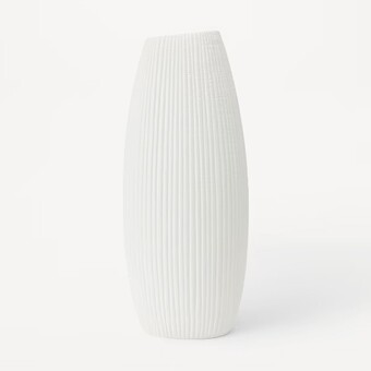 Kmart Tall Textured Ceramic Vase - White offer