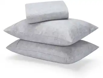 Kmart Marle Cotton Flannelette Sheet Set - Queen Bed, Light Grey offer