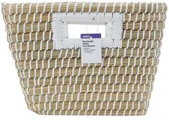 Kmart Rectangle White Coil Basket offer