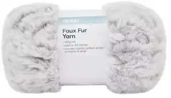 Kmart Faux Fur Yarn - Light Grey offer
