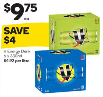 Woolworths V Energy Drink 6 x 330ml offer