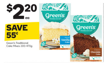 Green's Traditional Cake Mixes 300-470g