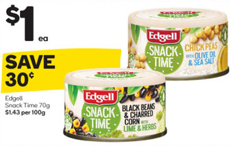 Woolworths Edgell Snack Time 70g offer
