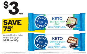 Woolworths Aussie Bodies Keto Wafer Bar 35g offer