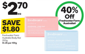 Woolworths Freshwater Farm Australia Body Bar 200g offer